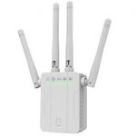 New WiFi extender signal booster, WiFi extender, WiFi booster with 1200Mbps dual band, WiFi repeater, with 4 antennas for 360° full coverage