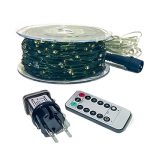 Remote control Christmas tree light string green wire copper wire star flashing light string full of starry green plant rattan garland decoration