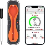 Smart Wireless Meat Thermometer with Ultra-Thin Probe Unlimited Range Bluetooth Meat Thermometer Digital Food Thermometer for