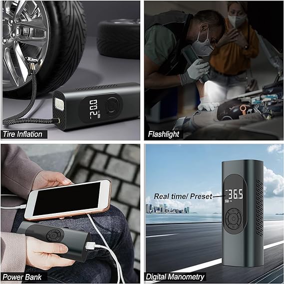 150 PSI cordless tire inflator with 18000mAh battery