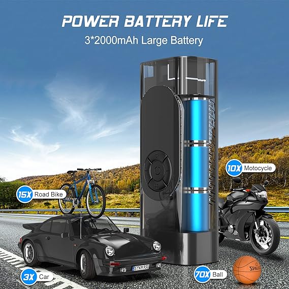 150 PSI cordless tire inflator with 18000mAh battery