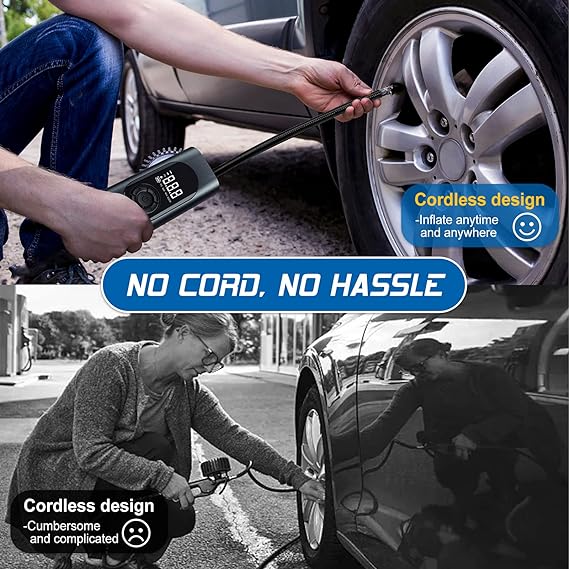 150 PSI cordless tire inflator with 18000mAh battery