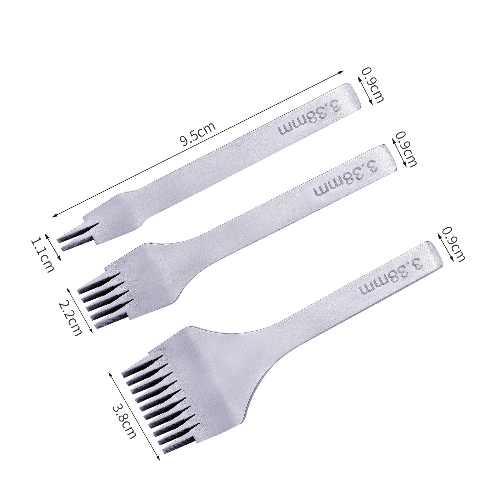 FSXPZ001 French Style Oblique Pricking Iron for Leathercraft