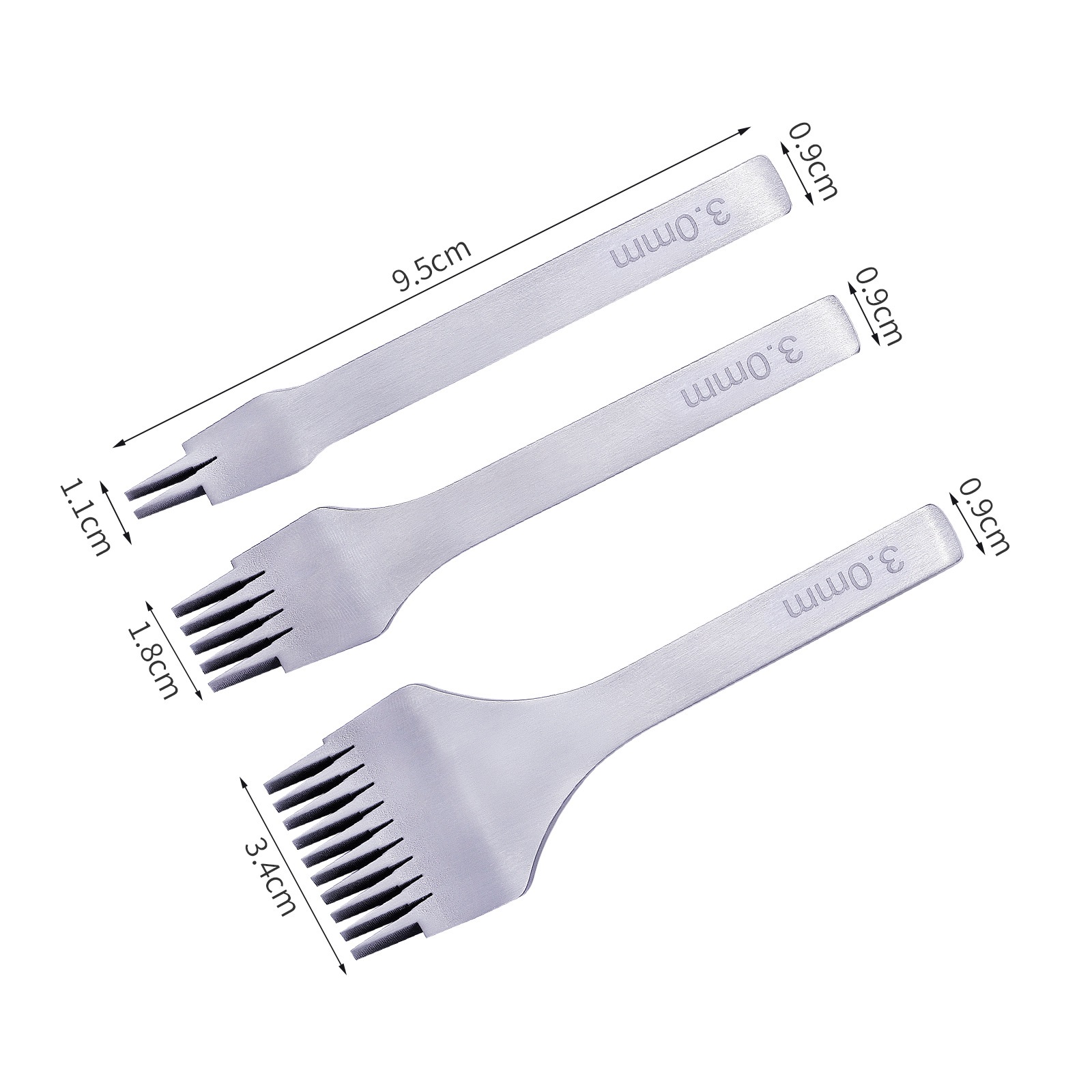 FSXPZ001 French Style Oblique Pricking Iron for Leathercraft