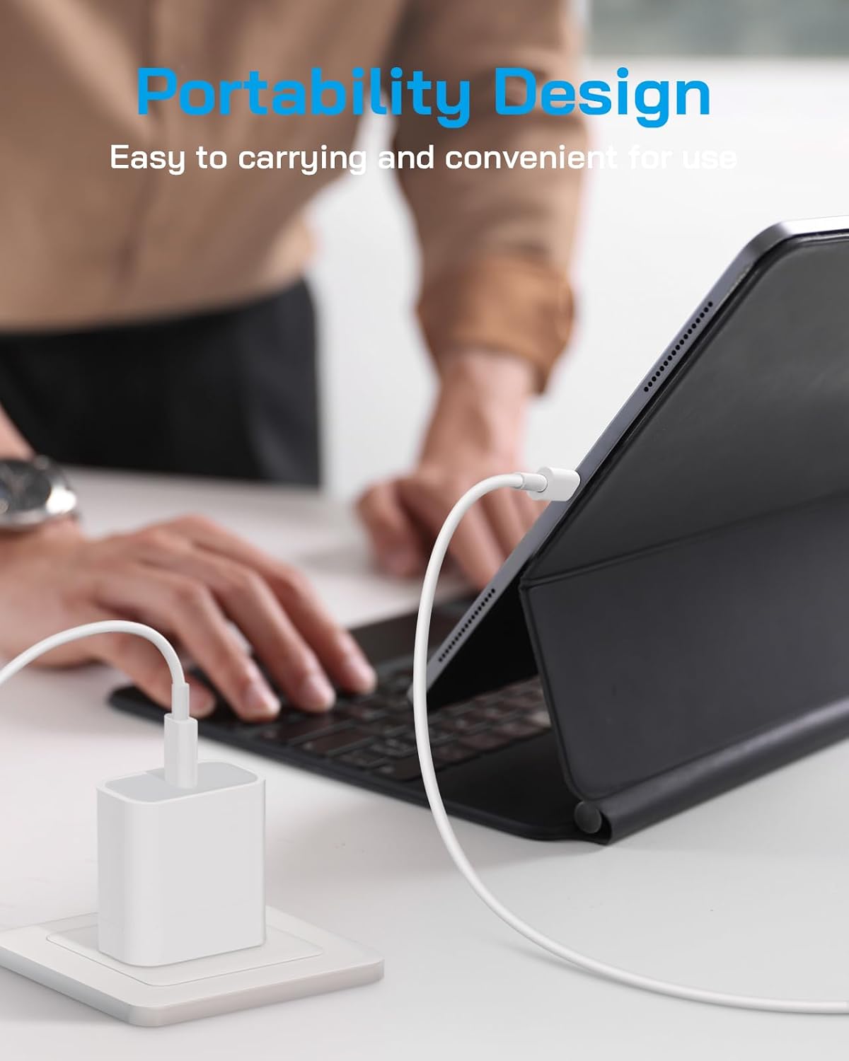EL001 USB-C Power Adapter and USB-C to USB-C Cable Set - adjustable or application view