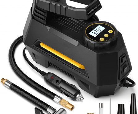 QC002 12V digital portable tire inflator with accessories