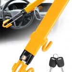 QC005 adjustable double-hook steering wheel lock with two keys