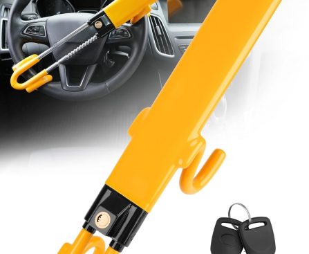 QC005 adjustable double-hook steering wheel lock with two keys