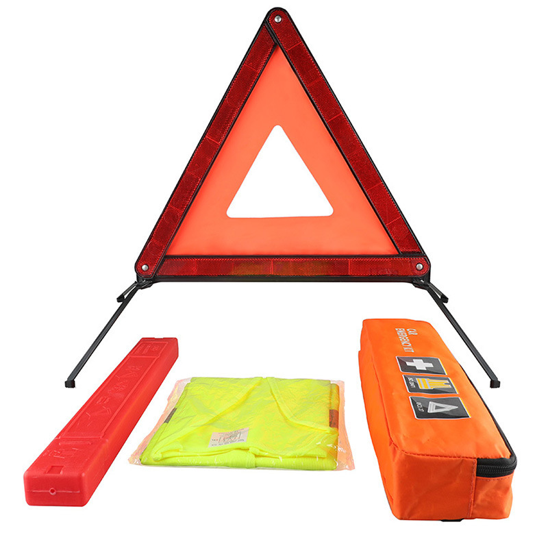 QC006 3-Piece Car Emergency Kit with Warning Triangle and Safety Vest - product view
