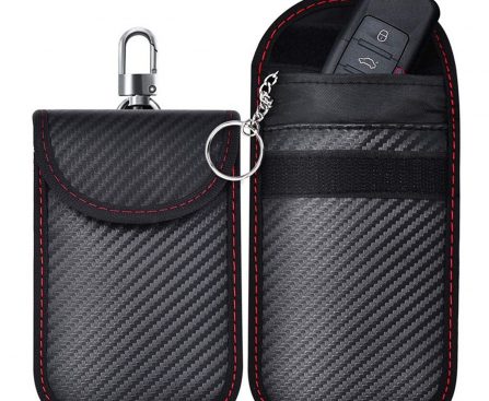 QC007 RFID Signal Blocking Car Key Fob Pouch with Key Ring - product view