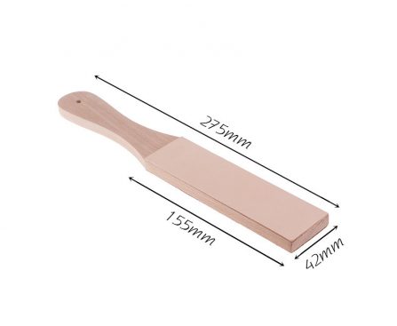 PG1029 Double-Sided Leather Strop Sharpening Board with Wooden Handle - product view