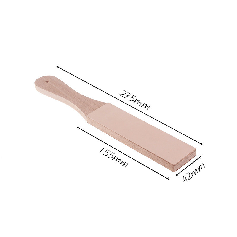 PG1029 Double-Sided Leather Strop Sharpening Board with Wooden Handle - product view